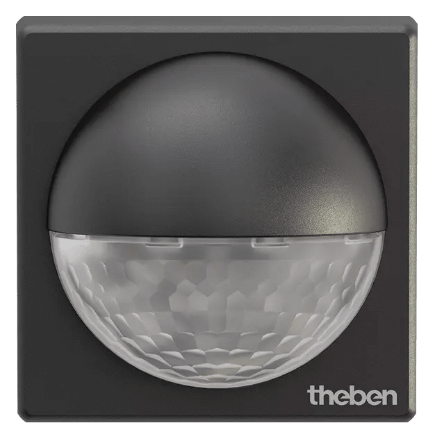 THEBEN - Rilevatore di movimento per montaggio a parete, controllo della luce, 180°, max. 12 m, nero, IP 55 1010201