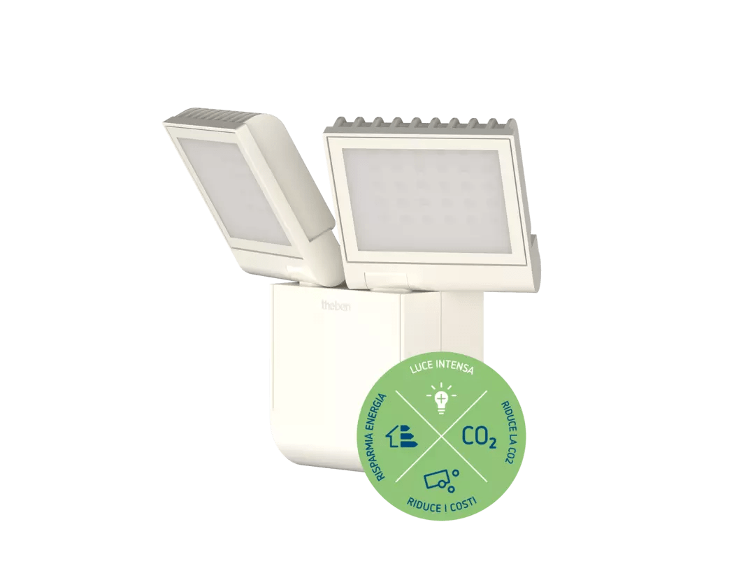 THEBEN - Faretto LED, bianco, 4000 K, 2x900 lm