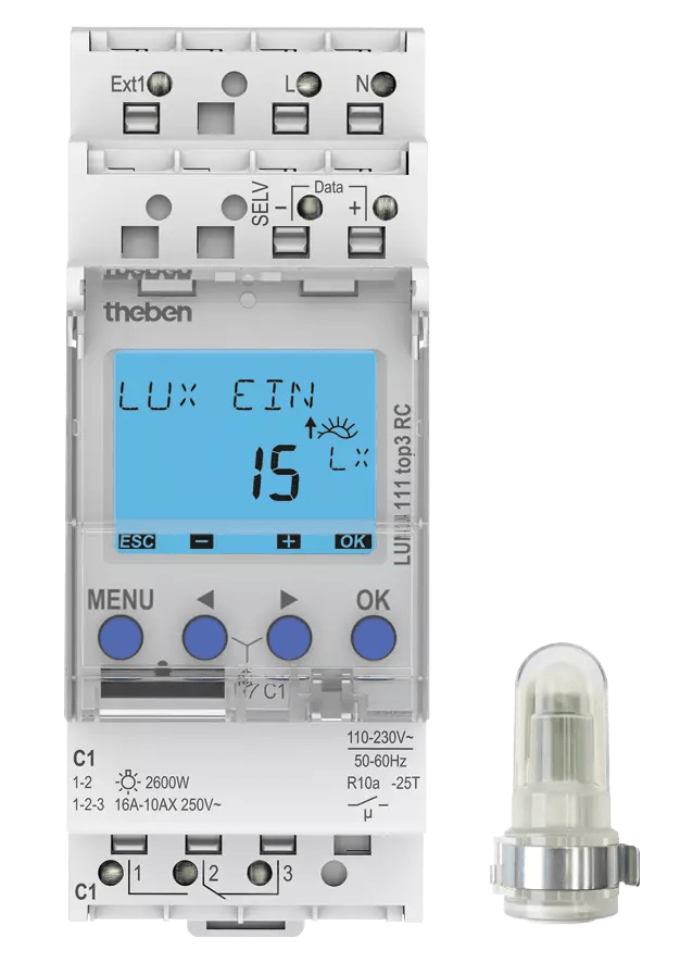 THEBEN - Interruttore crepuscolare con sensore di luce a superficie, 1 canale