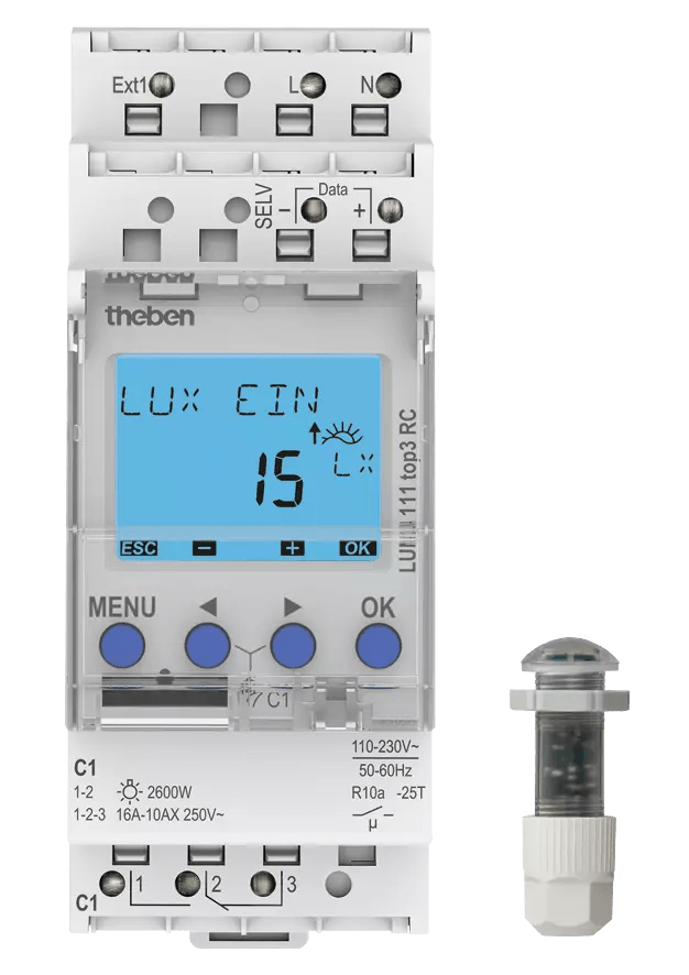 THEBEN - Interruttore crepuscolare con sensore di luminosità integrato, 1 canale