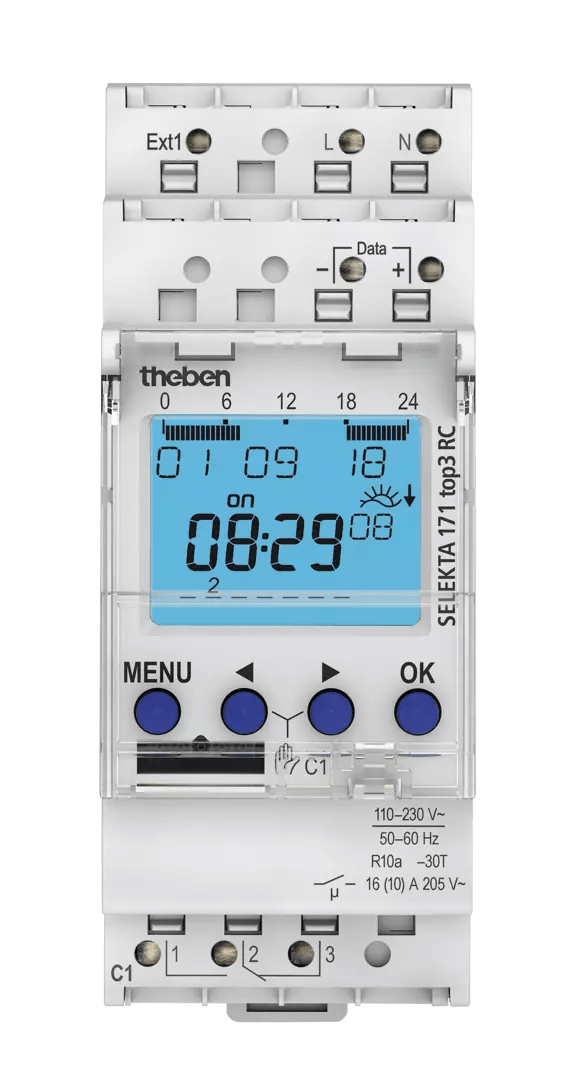 THEBEN - Timer digitale, programma astro e settimanale, 1 canale, possibilità di programmazione tramite app, DCF o GPS