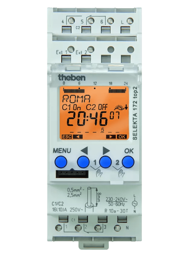 THEBEN - Timer modulare a 2 canali, astronomico, 24V, 2 TE