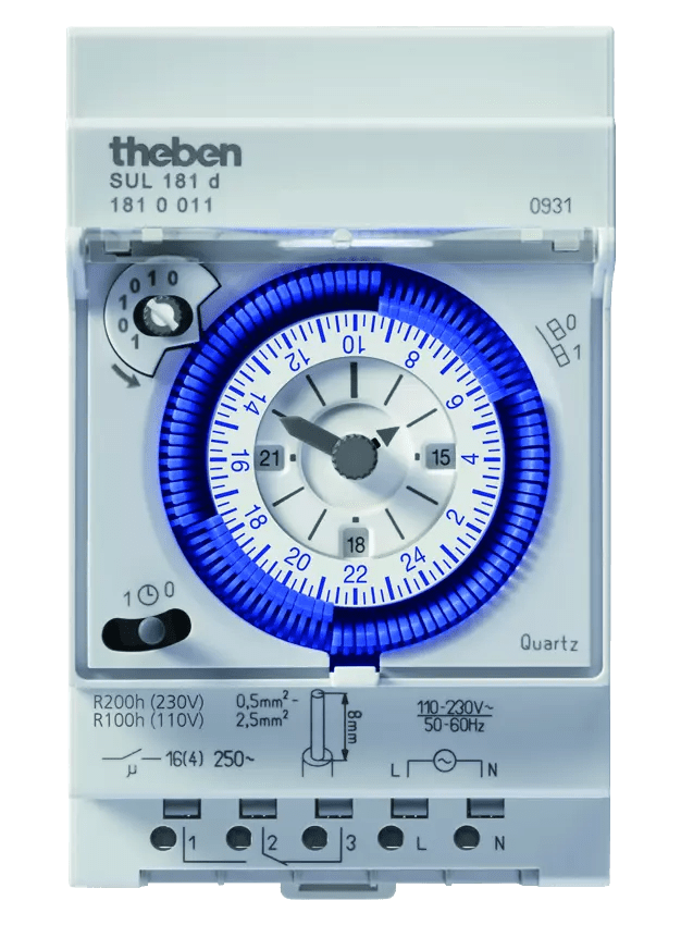 THEBEN - Timer modulare 24 ore, plug-in rider, riserva di carica, 3 TE
