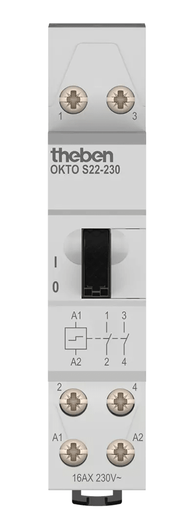 THEBEN - Interruttore a impulsi elettromeccanico con 2 canali/contatti (contatto NA)