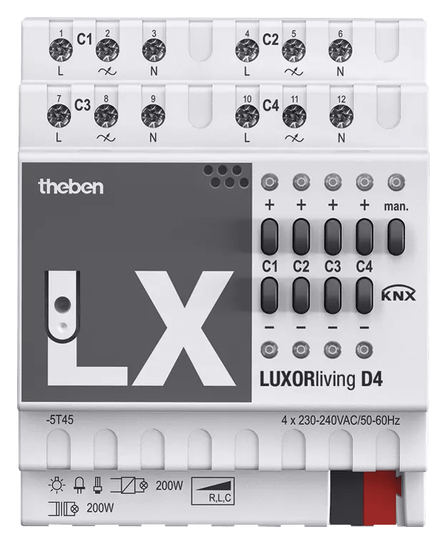 THEBEN - Attuatore dimmerabile universale LUXORliving 4-fold