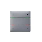 THEBEN - Pulsante LUXORliving con 4 pulsanti e 4 LED di stato, sensore di temperatura integrato, colore argento