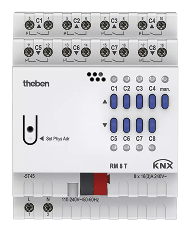 THEBEN - Attuatore di commutazione/chiusura KNX a 4/8 pieghe 4940200