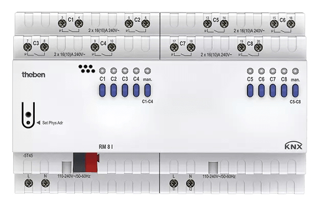 THEBEN - Attuatore di commutazione KNX a 8 pieghe, carico C