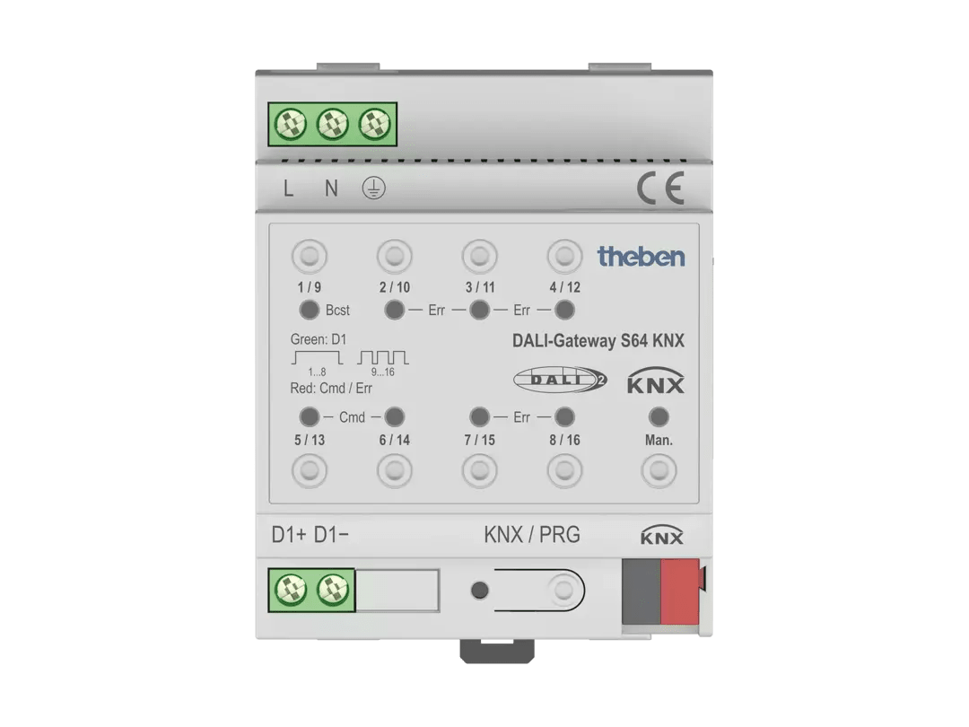 THEBEN - Interfaccia tra sistema DALI e bus KNX, 1 canale per 64 apparecchi DALI 4940301