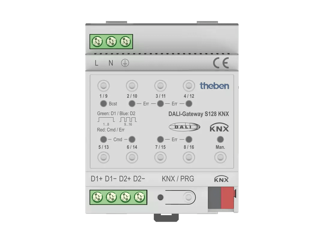THEBEN - Interfaccia tra sistema DALI e bus KNX, 2 canali per 2x64 apparecchi DALI