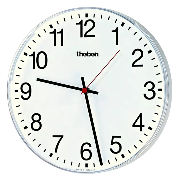 THEBEN - Orologio slave KNX, orologio da parete monofacciale, diam. 25 cm, numeri arabi