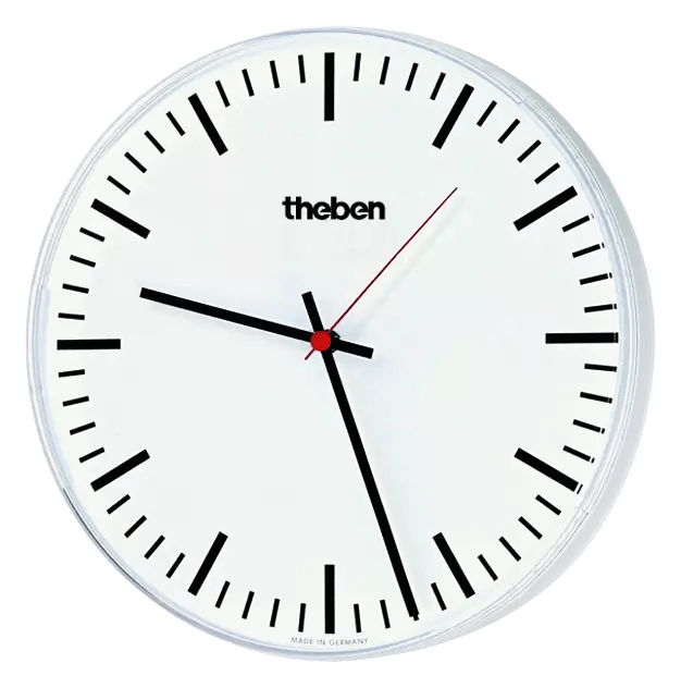 THEBEN - Orologio slave KNX, orologio da parete monofacciale, diametro 30 cm, cifre a righe