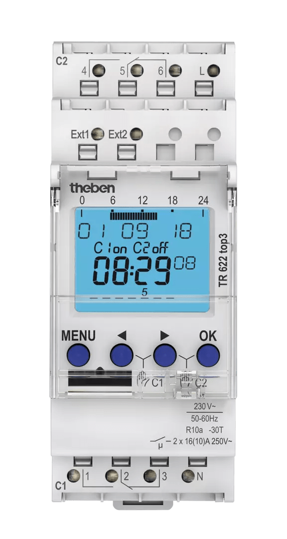 THEBEN - Timer digitale, programma settimanale, 2 canali, possibilità di programmazione tramite app