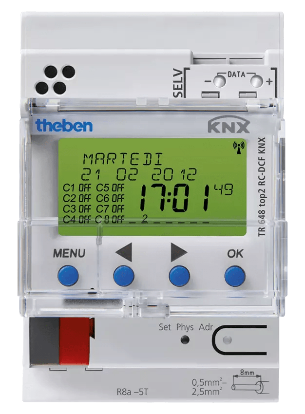 THEBEN - Interruttore orario annuale KNX con programma astro, compatibile con RC, 8 canali