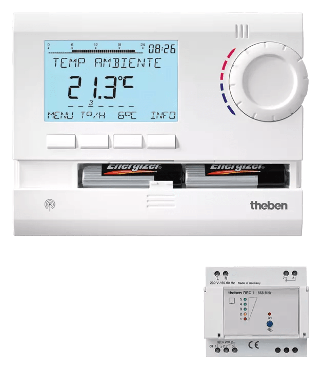THEBEN - Termostato a orologio con radiocomando, 7 giorni, controllo di 1 zona