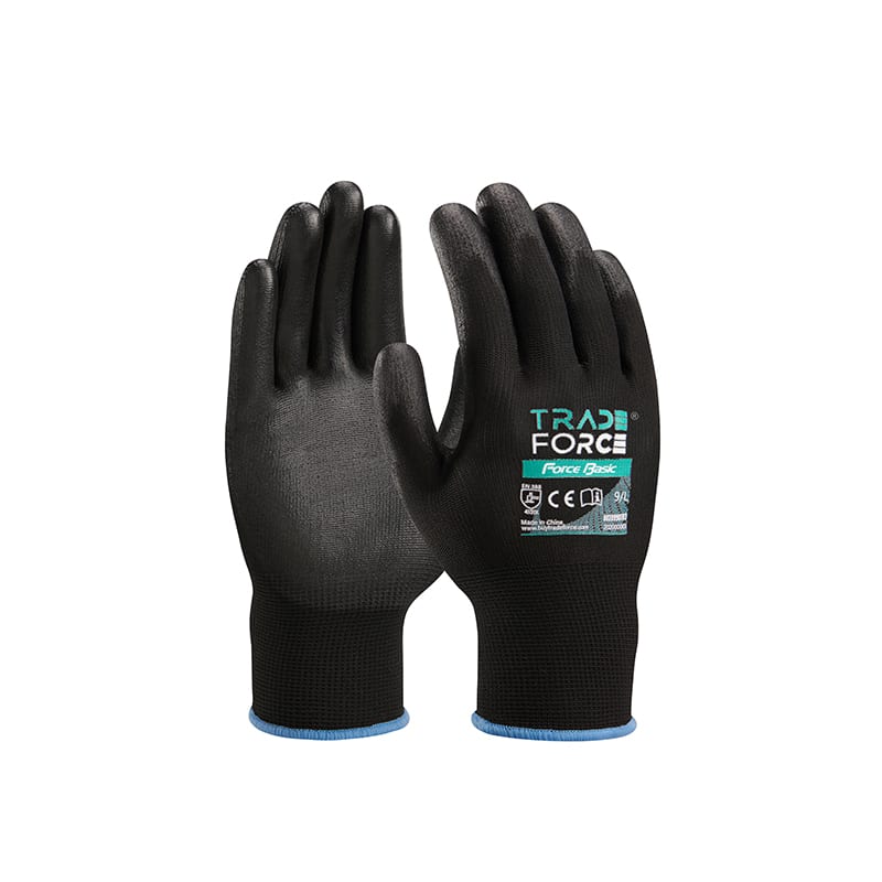 TRADEFORCE - 3 paia guanti force basic 13 grammi nero taglia 10 traspirante