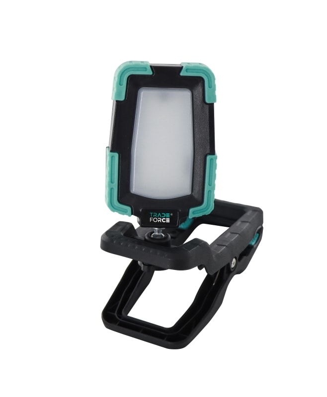 TRADEFORCE - Lampada da lavoro LED portatile, 3.7V, 2500mAh, batteria ricaricabile, 1000lm, 7000K, IP65, IK08