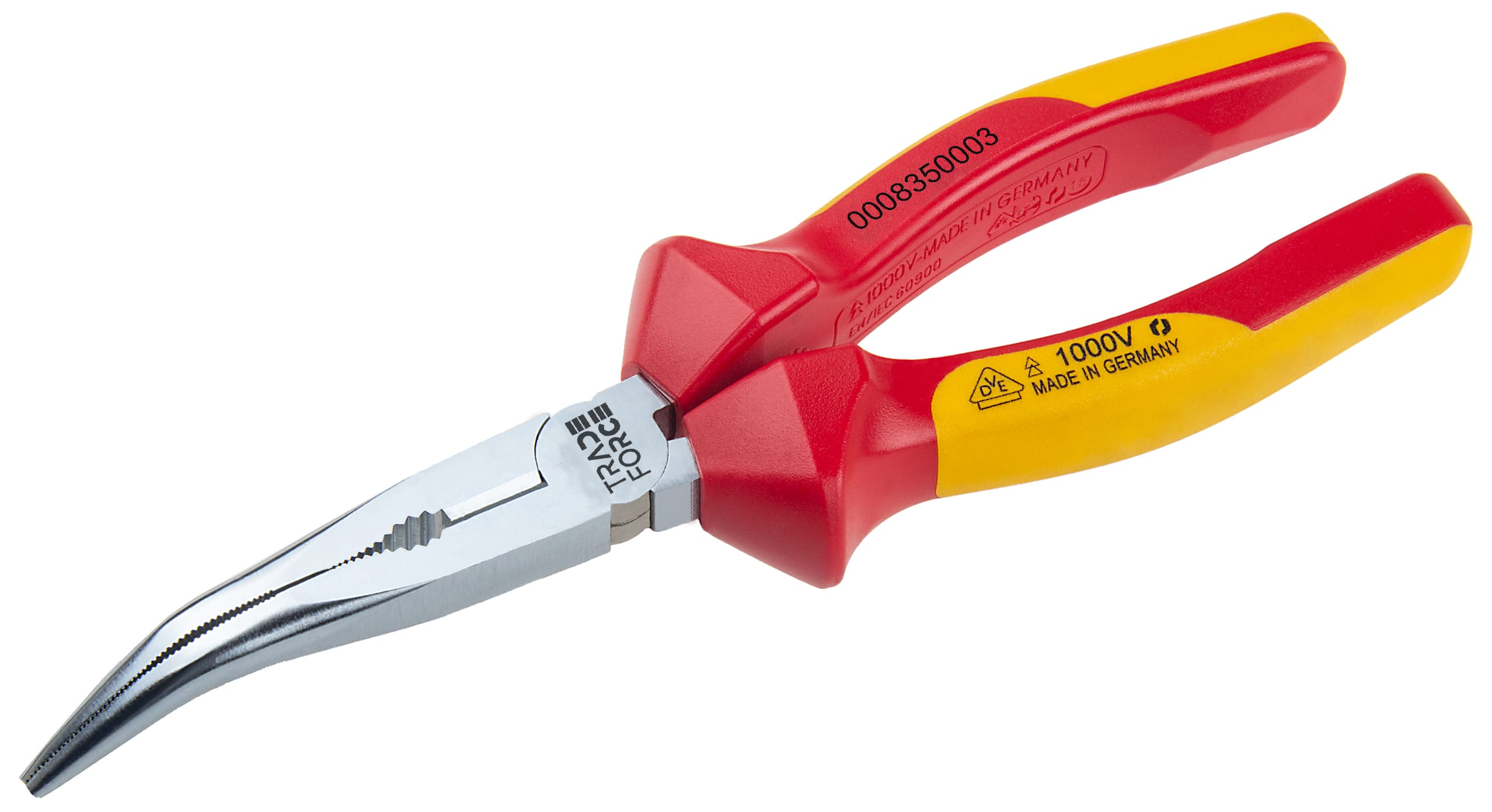 TRADEFORCE - Pinza isolata a becchi mezzitondi piegati 200mm 0008350003