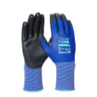 TRADEFORCE - Guanti Force Basic 18G supporto nylon blu rivestimento PU morbido nero tg. L, 3 paia