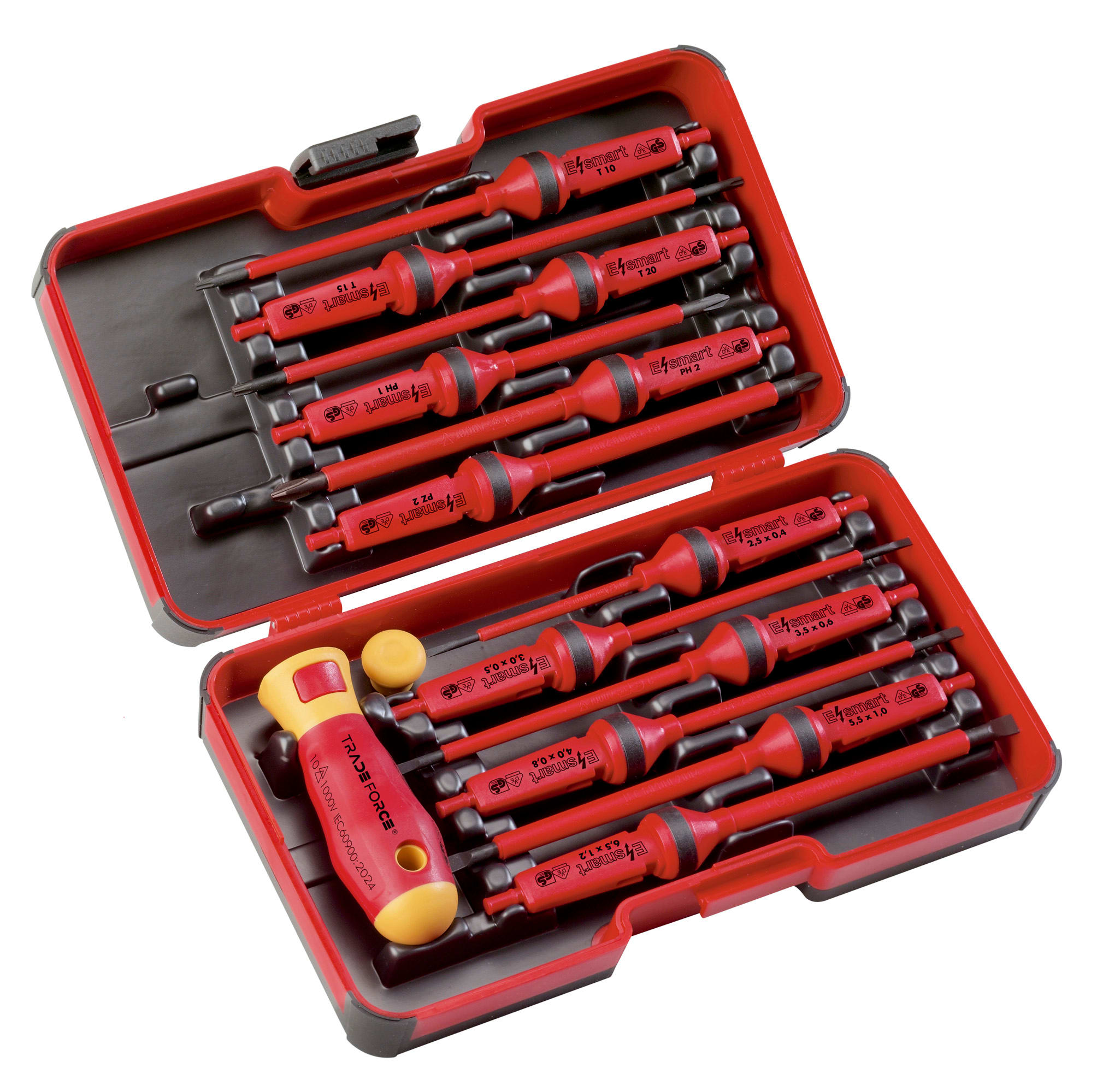 TRADEFORCE - Set di 14 cacciaviti isolati SL/PH/PZ/Torx