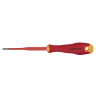 TRADEFORCE - Cacciavite isolato con punta a taglio (slotted) 3.0 mm, lunghezza 100 mm – Design sottile E-slim con isolamento iniettato