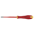 TRADEFORCE - Cacciavite isolato con punta a taglio (slotted) 4.0 mm, lunghezza 100 mm – Design sottile E-slim con isolamento iniettato