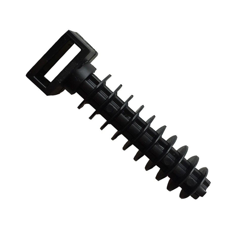 TRADEFORCE - Tassello per fascette standard, 10.6*43mm, diametro foro 8 mm, nero, 100 pz