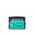 TRADEFORCE - Set 10 bit ph1 ph2 ph3 pz1 pz2 pz3 torx: t20 t25 t30 e porta inserto 60 mm rapido