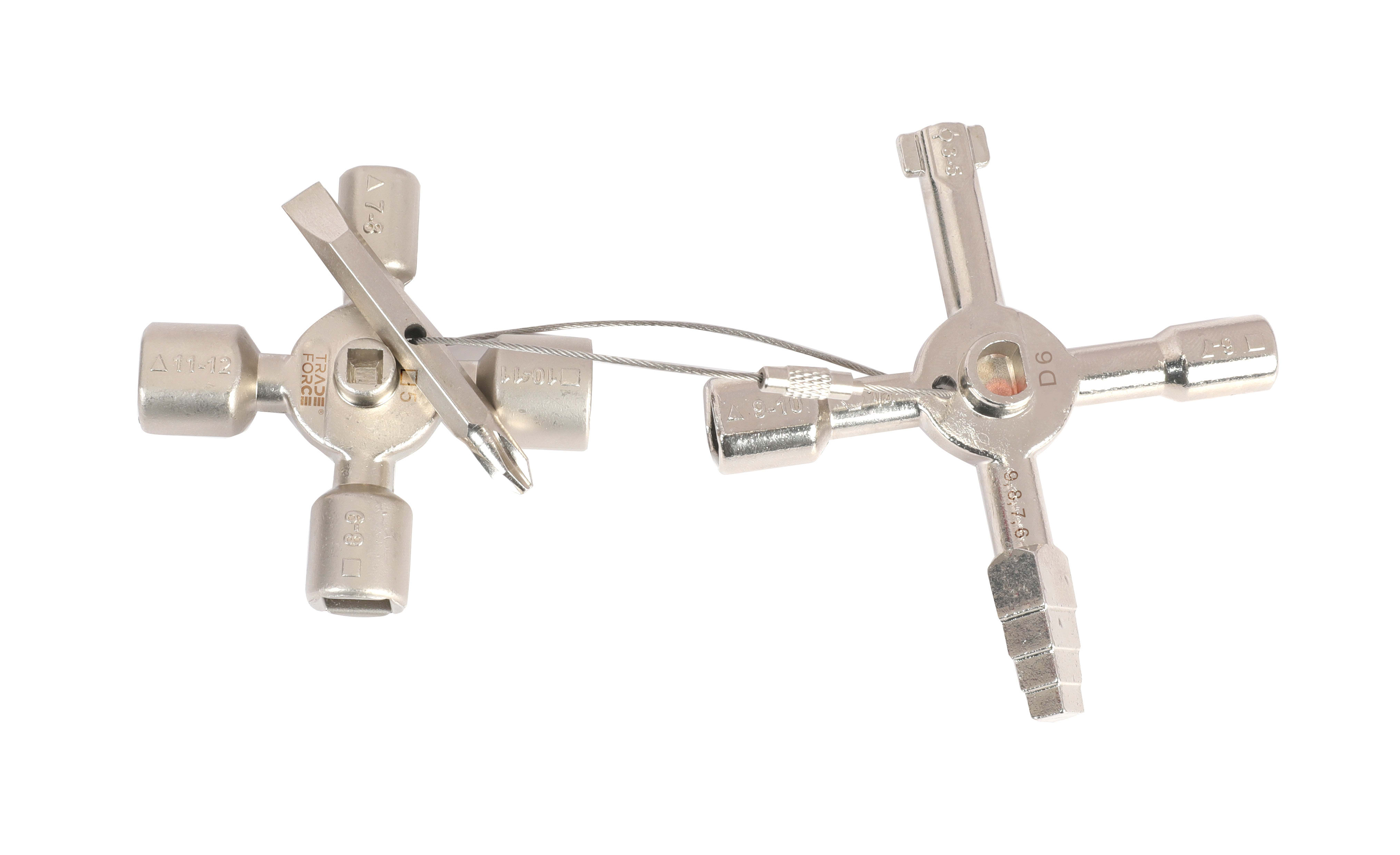 TRADEFORCE - SET CHIAVI A CROCE 10 IN 1 ZINCATA
