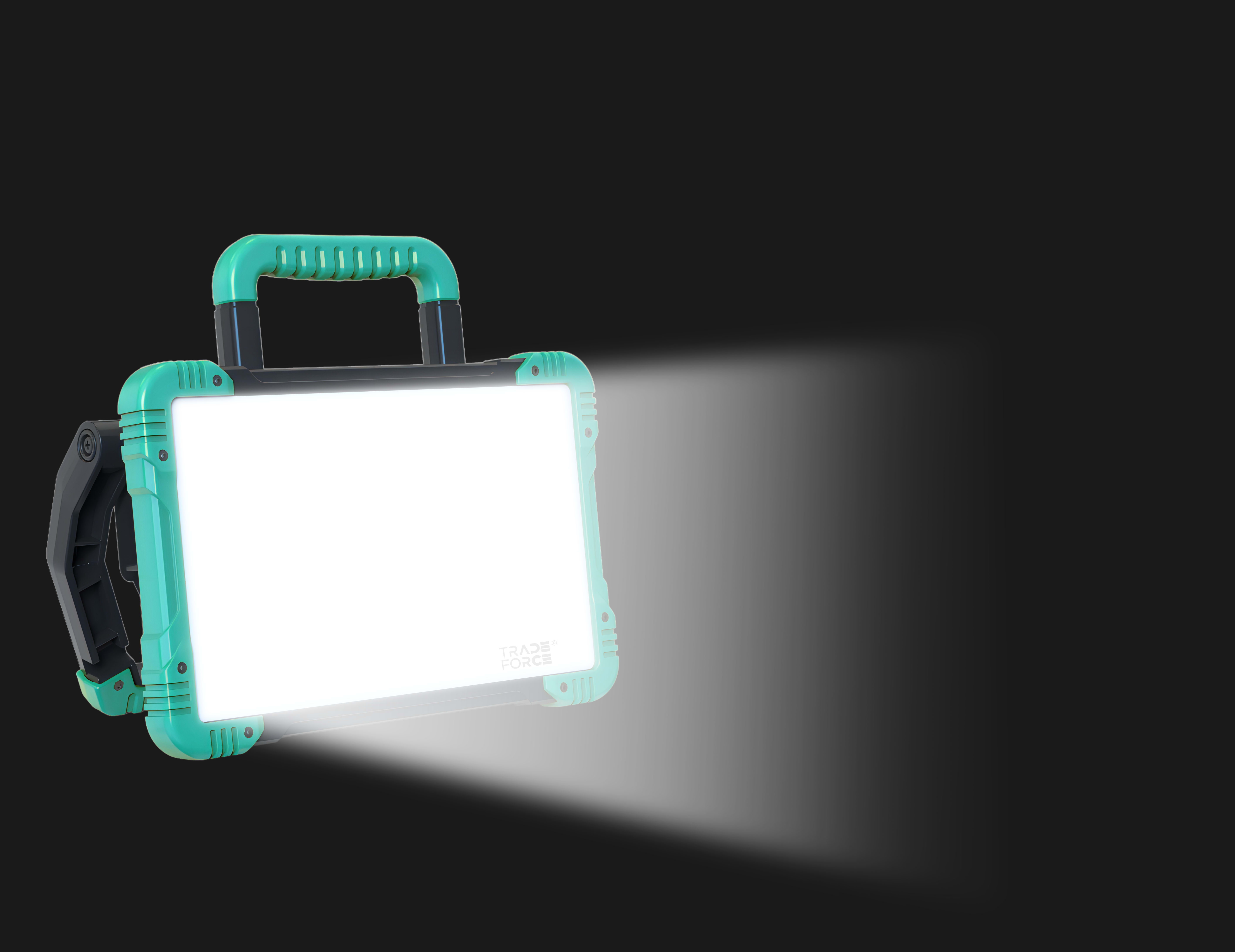 TRADEFORCE - Faro led 12 w 3,7 volts con batteria ricarica usb 3 regolazioni + 5 volts usb output