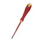TRADEFORCE - Cacciavite isolato con punta a taglio (slotted) 4.0 mm, lunghezza 100 mm – Design sottile E-slim con isolamento iniettato