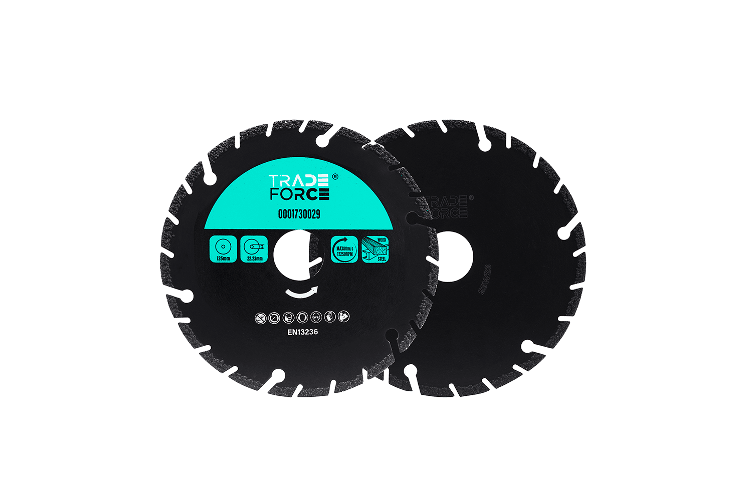 TRADEFORCE - Disco da taglio diamantato per acciaio e legno 125 x 22,23