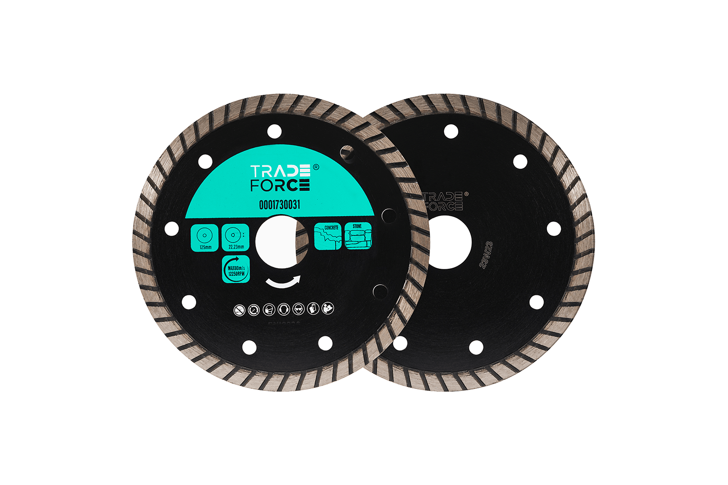 TRADEFORCE - Disco da taglio per calcestruzzo 125 x 22,23 mm turbo