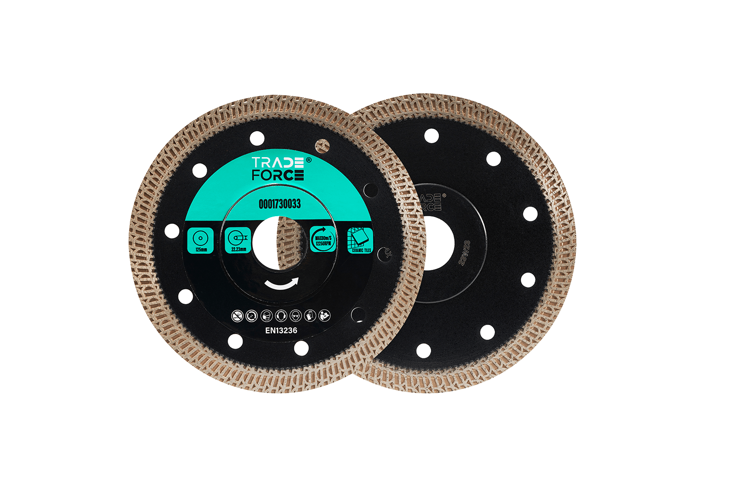 TRADEFORCE - Disco da taglio per ceramica 125 x 22,23 con espulsione della polvere