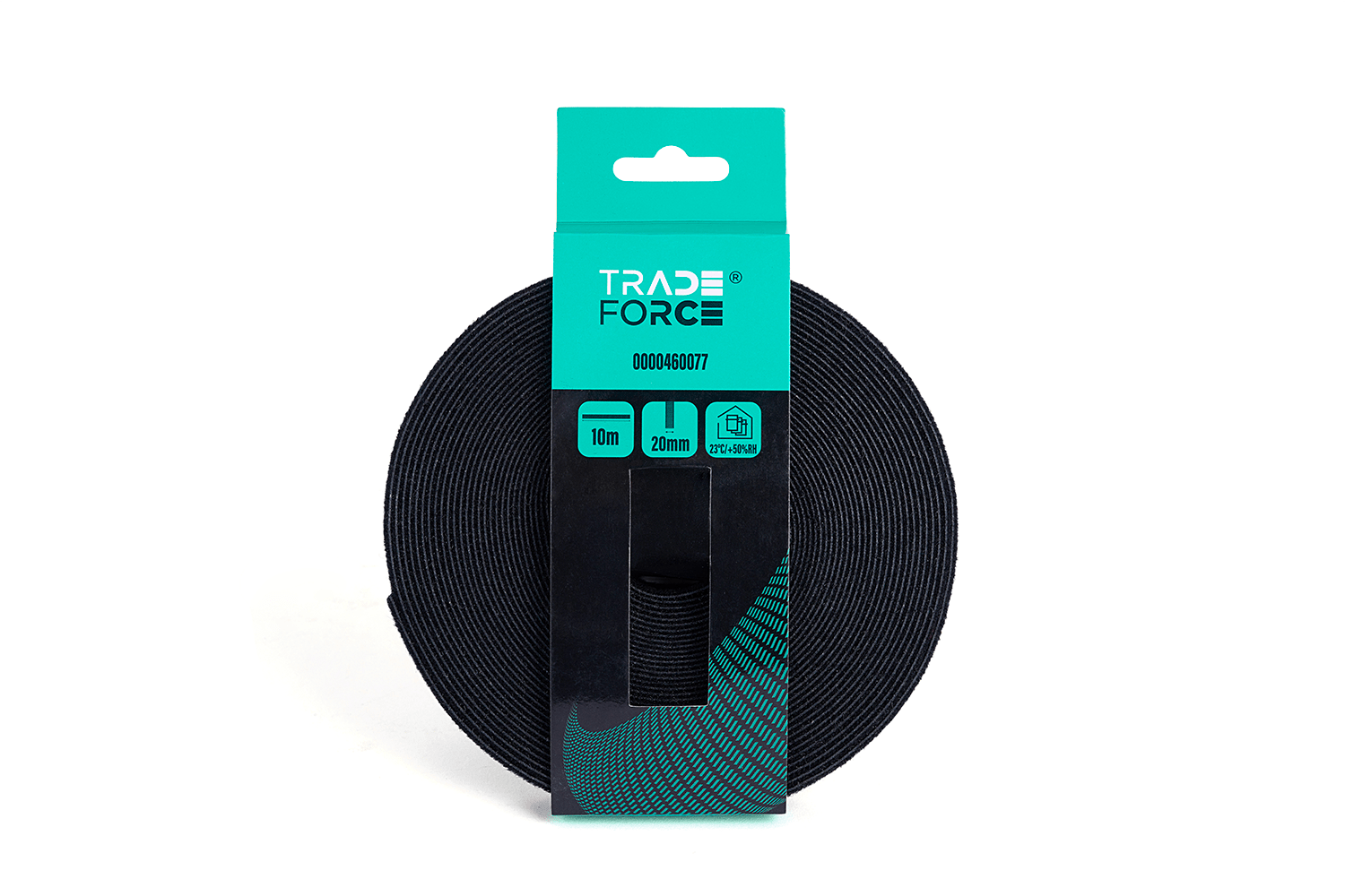 TRADEFORCE - Fascetta a velcro 10 metri x 20mm nera