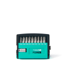 TRADEFORCE - Set 10 bit ph1 ph2 ph3 pz1 pz2 pz3 torx: t20 t25 t30 e porta inserto 60 mm rapido