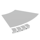 UNEX APARELLAJE ELECTRICO - Coperchio curva piana 45º Unex 300 R300 in U23X