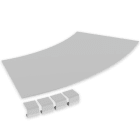 UNEX APARELLAJE ELECTRICO - Coperchio curva piana 45º Unex 300 R600 in U23X