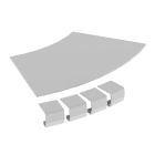 UNEX APARELLAJE ELECTRICO - Coperchio curva piana 45º Unex 200 R300 in U23X