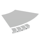 UNEX APARELLAJE ELECTRICO - Coperchio curva piana 45º Unex 300 R300 in U23X