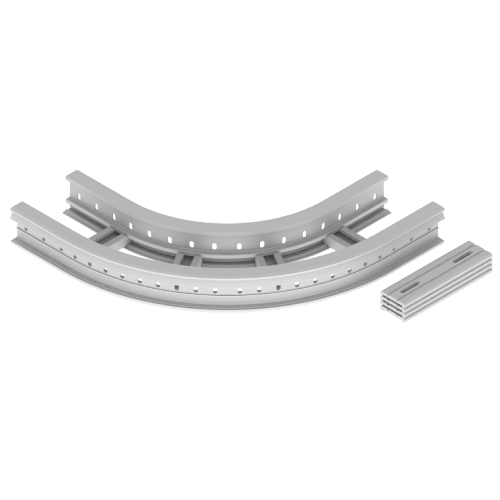 UNEX APARELLAJE ELECTRICO - 67 CURVA PIANA 90  GRIGIO 85X200 R300 U4 67206-44