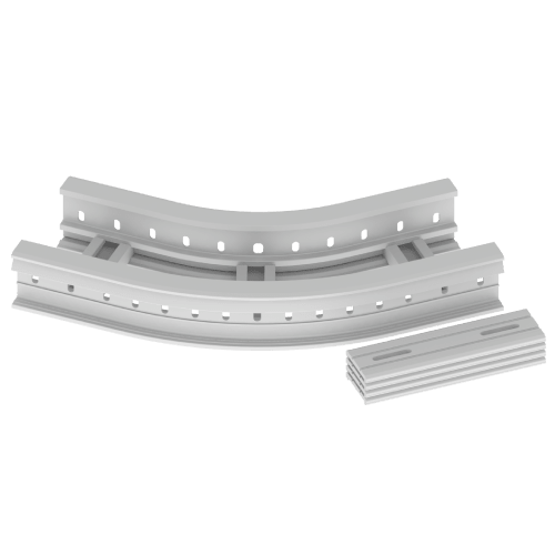 UNEX APARELLAJE ELECTRICO - 67 CURVA PIANA 45 GRIGIO 85X200 R300 U4 67216-44