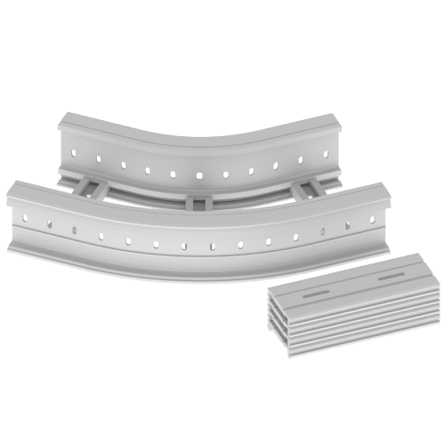 UNEX APARELLAJE ELECTRICO - 67 CURVA PIANA 45 GRIGIO 135X300 R300 U 67336-44