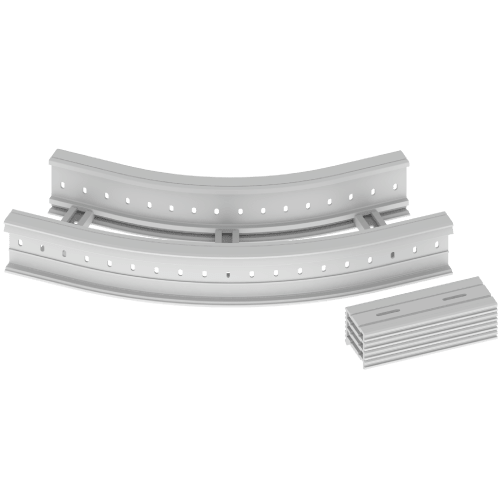 UNEX APARELLAJE ELECTRICO - 67 CURVA PIANA 45 GRIGIO 135X300 R600 U 67337-44