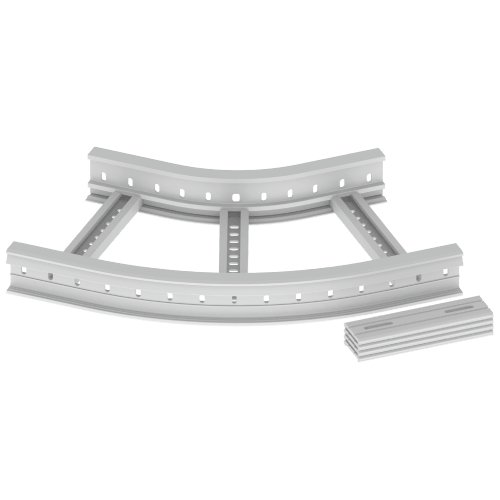 UNEX APARELLAJE ELECTRICO - 67 CURVA PIANA 45 GRIGIO 85X400 R300 U4 67416-44