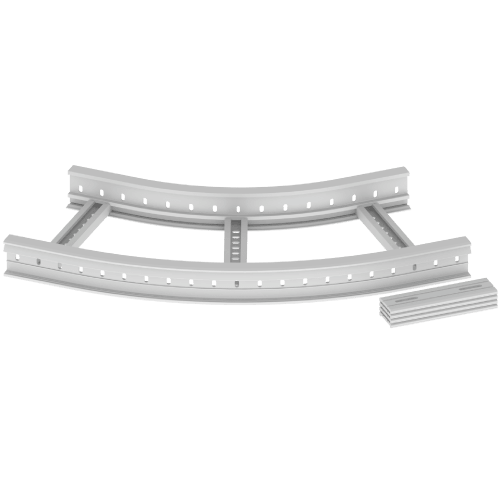 UNEX APARELLAJE ELECTRICO - 67 CURVA PIANA 45 GRIGIO 85X400 R600 U4 67417-44