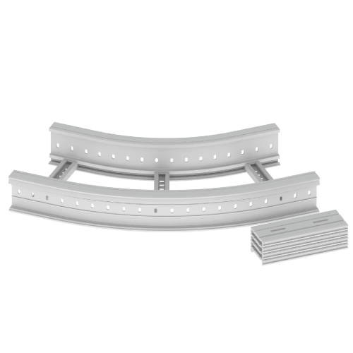 UNEX APARELLAJE ELECTRICO - 67 CURVA PIANA 45 GRIGIO 135X400 R600 U 67437-44