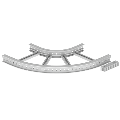 UNEX APARELLAJE ELECTRICO - 67 CURVA PIANA 90  GRIGIO 85X500 R300 U4 67506-44