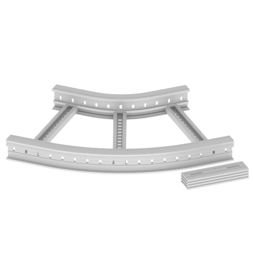 UNEX APARELLAJE ELECTRICO - 67 CURVA PIANA 45  GRIGIO 85X500 R300 U4 67516-44