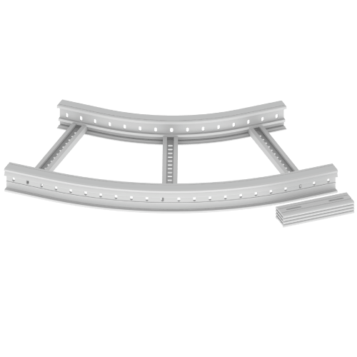 UNEX APARELLAJE ELECTRICO - 67 CURVA PIANA 45 GRIGIO 85X500 R600 U4 67517-44